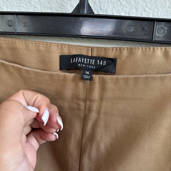 Lafayette 148 New York Light Brown Business Trousers Pants Office Career Size 14 - Picture 6 of 9